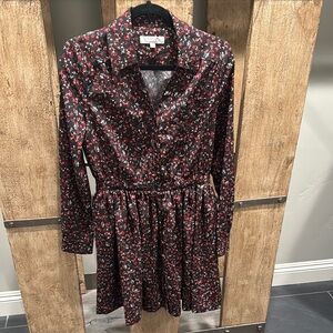 Thakoon Red and Black Long Sleeve Dress